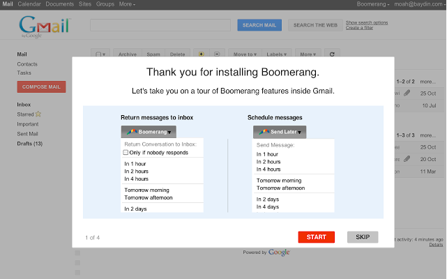 boomerang for gmail add account to your team