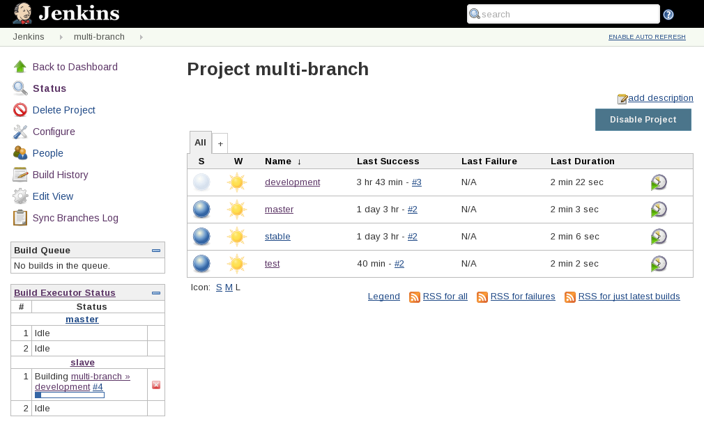 Jenkins multi-branch