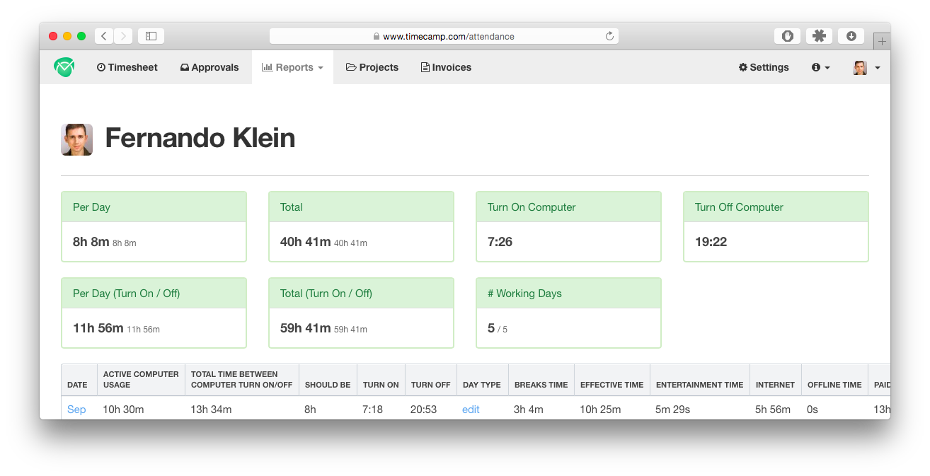 set up automatic reports in timecamp